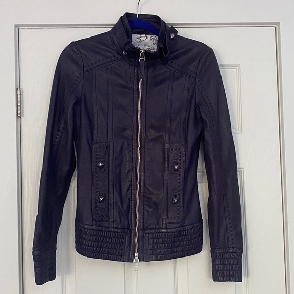 Mackage Leather Jacket Women’s Purple Size XS - Picture 1 of 11